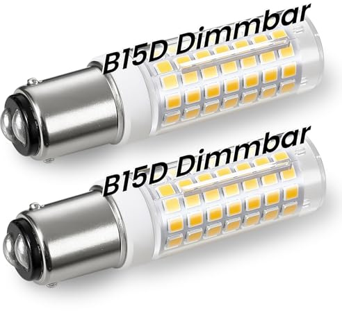 Rohociky Lampadina LED B15D dimmerabile da 7 W, sostituisce la lampadina alogena Halolux Ceram da 75 W B15D, bianco caldo 3000 K, 700 lumen, 220 V-240 V, confezione da 2