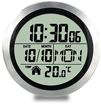 Weytoll No Punching Suction Cup Clock Home Clock Waterproof Bathroom Washroom Clock Kitchen Clock LCD Digital Display Clock Temperature Detector