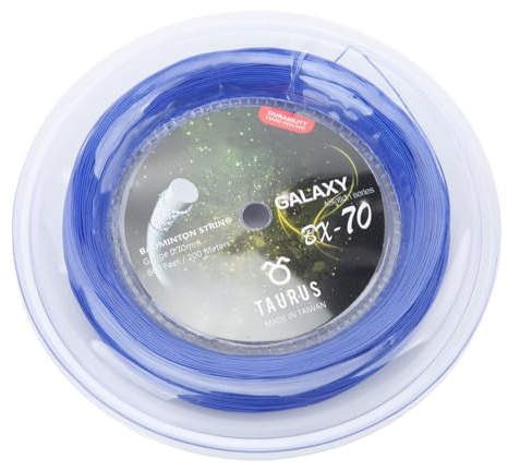 Jauarta POWERTI BX70 Badminton Rackets String High Elastic Nylon Badminton Racquet String 0.7mm Badminton String 200m Reel (Blue)