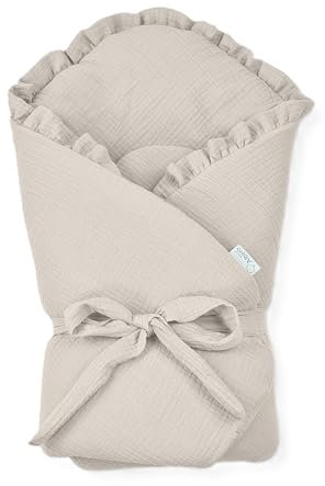 Sales Core Baby Babyhörnchen - Beige 75 x 75cm - Babydecke Einschlagdecke Babyhörnchen - Babynest Wickeldecke Umschlagdecke - Schlafplatz