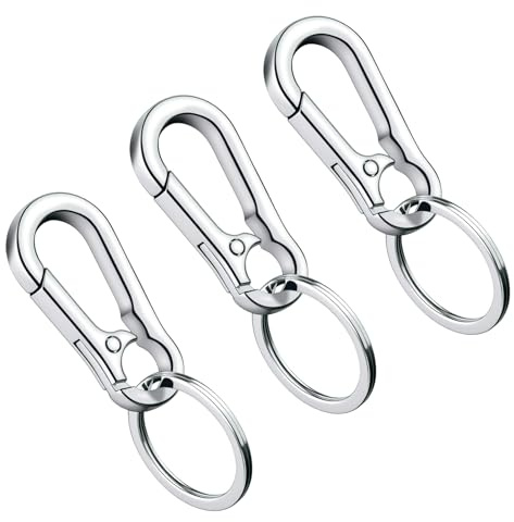 Mosqueton Llavero,3 Piezas de Mosquetón Extraíble Pequeño para Llaves,Mochilas,Coches y Viajes,Llavero Metálico de Aleación de Zinc,Resistente y Duradero