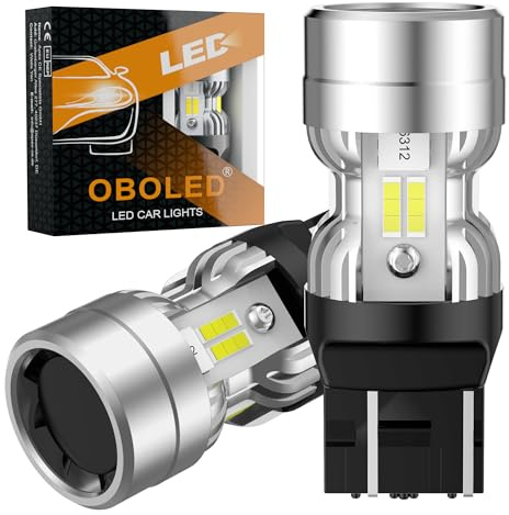 OBOLED Ampoule W21W T20 LED CANBUS Sans Erreur Anti Hyper Flash 7440 7443 W21/5W 992 12V Super Lumineuses Voiture Feu de Recul Arrière DRL Feux de Jours Clignotants Stop Frein 6500K Blanc