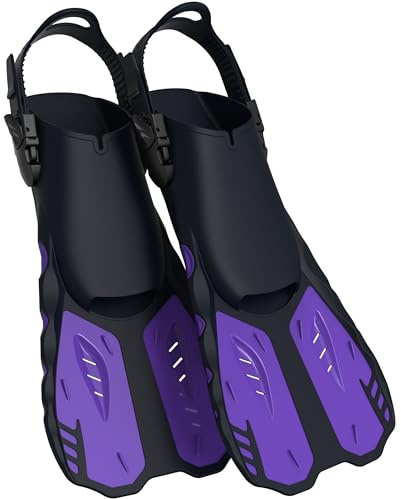 G2RISE Flippers Adult, Swimming Fins Travel Size for Snorkeling Diving | with Adjustable Open Heel for Swimming Trainning