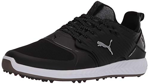 PUMA Ignite Pwradapt Caged Golfskor För Män, Svart Silver, 42.5 EU Weit