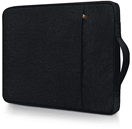 RAINYEAR Laptop Sleeve Case Compatible with 11 Inch MacBook Air 11.6 Chromebook Notebook Tablet Surface,Handbag with Handle Strap Front Pocket Briefcase Polyester Waterproof Computer Bag,Black