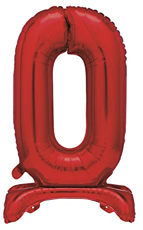 Unique Red Standing Number 0 Foil Balloon 30, Packaged
