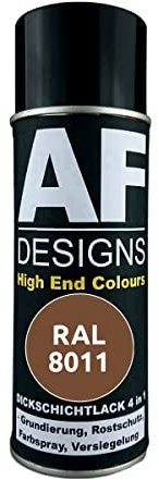 Alex Flittner Designs Peinture antirouille 4 en 1 RAL 8011 - Marron noyer - Spray de peinture antirouille