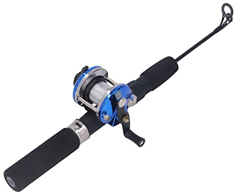 Leapiture 50 cm Angelruten-Set, Kohlefaser-Eis-Angelkombi für den Winter im Freien mit Angelgeräte