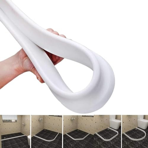 Silicone Wet Room Bathroom Floor Seal Screen Door Seal Strip Prevents Overflow of Water | Waterproof Self-Adhesive and Bendable Waterproof Strip for Wet and Dry Separation (79)