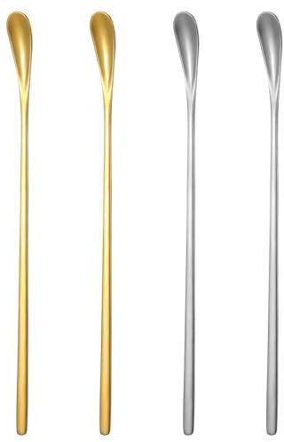 4 cucchiai lunghi per latte macchiato, cucchiai da gelato, cucchiai da caffè, in acciaio inox, per latte macchiato, cucchiai lunghi e lucidati per il caffè, cucchiaio da gelato, cucchiaio da yogurt,