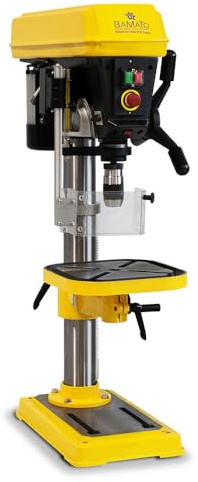BAMATO Tischbohrmaschine BDP-4119 (400V) Standbohrmaschine | Links-/Rechtslauf | Schnellspann-Bohrfutter 3-16 mm | Bohrhub 80mm | Leistung 750Watt | 120-3000 Umdrehungen | Arbeitslicht&neigbarer Tisch