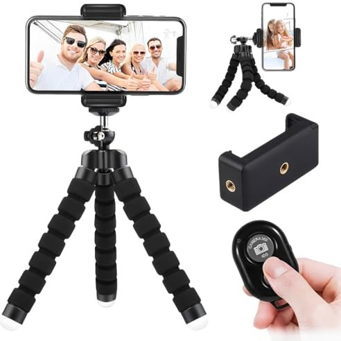 AYVRUOP Mini Soporte Triangular para Móvil, Soporte Portátil para Cámara, Soporte Flexible Pulpo para Cámara de Móvil