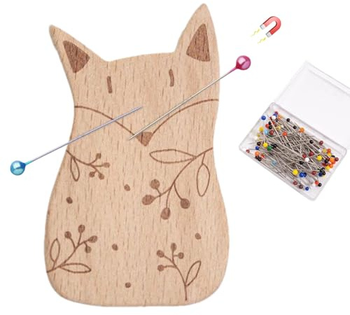 Cuscino magnetico per spille | Cuscino a perno a forma di animale, cuscino multifunzione con 100 spille incluse, organizer per graffette in cartone animato per trapuntatura e