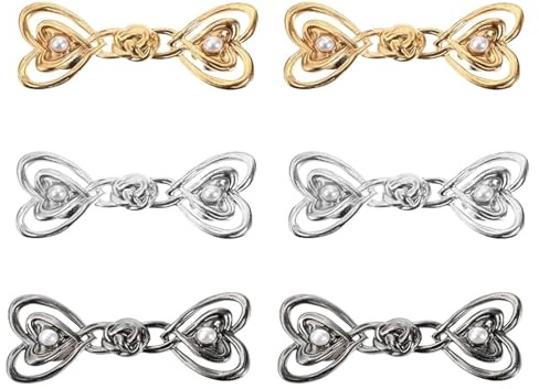 ENAESLOT 6 PCS Waist Tightener Clips,No Sewing, Adjustable Heart Pant Waist Tightener for Loose Jeans, Skirts, Sleeves, Sweaters Clothing Accessories