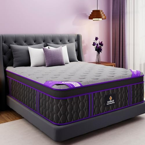 FANSACE Firm King Size Mattress, 12 Inch Deluxe Hybrid King Mattress in a Box, Cooling-Gel Memory Foam & Pocket Springs, Pressure Relief, Extra Edge Support, 365-Night Trial (2026 Upgraded Support)