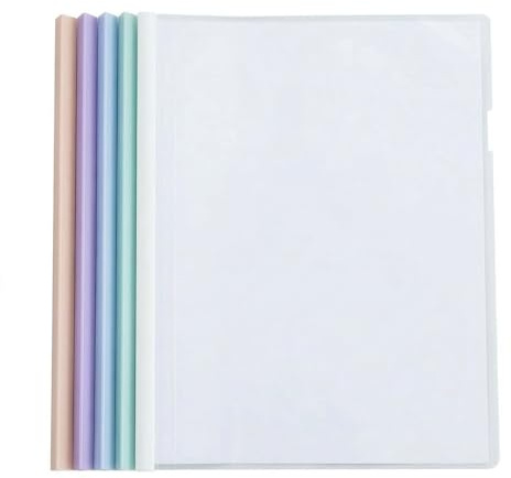 IBXWMNG 10 Piezas Cubierta de Encuadernación de Informes Plástico A4, Carpeta de Archivos con Barra Deslizante, Cubiertas de Encuadernación A4, Cubierta de Informe A4 con Clip