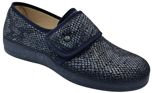 HECHO EN ESPAÑA DeValverde Zapatillas de Casa para Mujer, Color Negro, Malla Transpirable, Cierre de Velcro, Cómodas (1168 azul marino, 35, Sistema tallas calzado EU, Adulto, Números, mediano, 35)
