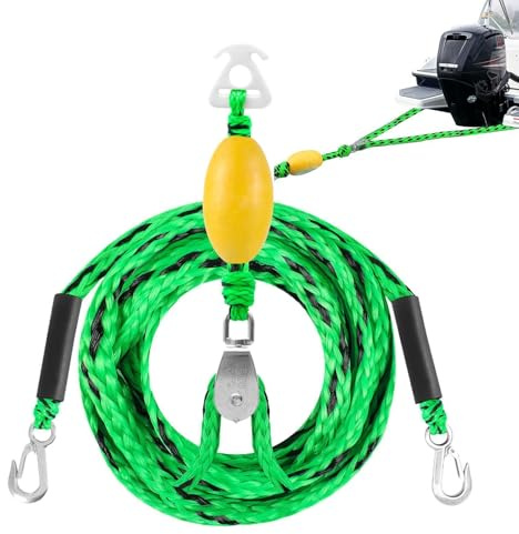 Zohuwerui Harnais De Traction Tubing - Câble De Traction Supportant Jusqu'À 4 Personnes,avec Crochet et Poulie Pivotante 360 Degrés,Ponton, bouées gonflables, Kayak, Ski Nautique