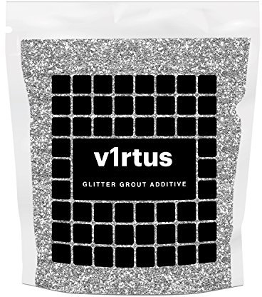 v1rtus Glitter for Grout Additive Silver | 100g / 3.5oz for Adding Sparkle to Kitchen & Bathroom Tiles | Enhance Your Indoor Grouting Projects with a Sparkly Effect