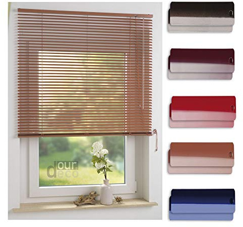 ourdeco® Aluminium-Jalousie / 220 x 160 Terracotta (Breite x Höhe) / Montage an Wand oder Decke, Premium Alu-Jalousie