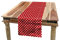ABAKUHAUS Retro Tischläufer, Tupfen Kreisformen, Esszimmer Küche Rechteckiger Dekorativer Tischläufer, 40 x 180 cm, Rot Weiß