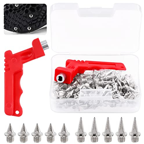 Mardatt 121 Pcs 1/4” and 1/2” Stainless Steel Track and Cross Country Spikes with Spike Wrench, Track Spikes Replacement for Sprint Sports High Jumping Running Shoes