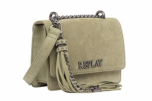 Replay Damen Handtasche aus Wildleder, Green Peridot 381 (Grün), Onesize
