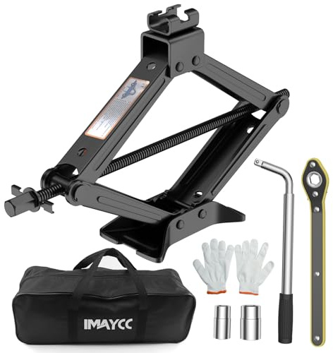 IMAYCC Car Jack Kit, Scissor Jack for Car 2 Ton (4409 lbs) Tire Jack Repair Kit,Spare Tire Changing Kit with Lug Wrench,Emergency Kit for Vehicle/Auto/SUV/MPV