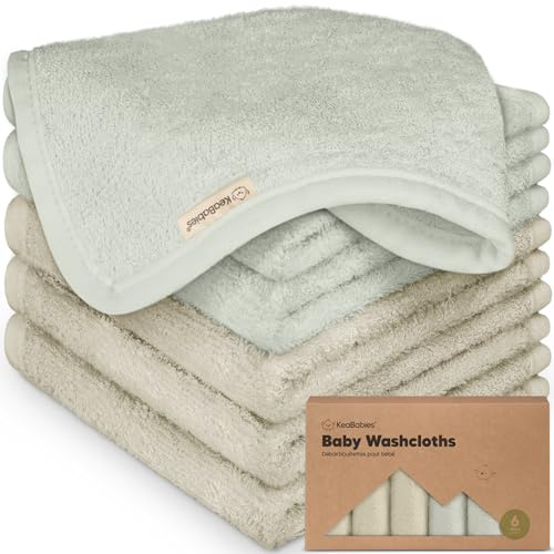 6-Pack di Salviette in Bamboo Biologico - Salviette Morbide in Bamboo, per Bambini, Asciugamani per Bambini, Salviette in Spugna, per il Viso (Stone/Dove)