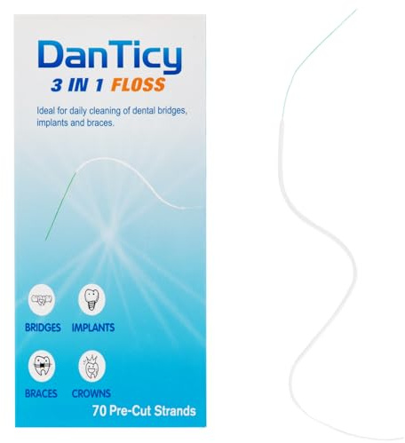 Super Floss Threaders, hilo dental para aparatos ortopédicos, hilos precortados, 70 unidades, paquete de 1