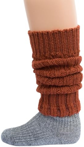 Hirsch Natur, Polainas de punto grueso de merino para niños, 100% lana de merina (kbT), Talla única