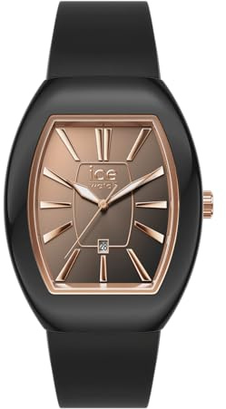 ICE-WATCH - Ice Dome Black Sunset RG - Montre Noire pour Femme avec Bracelet en Silicone - 024032 (Small)