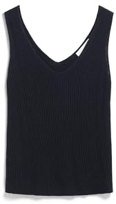 ARMEDANGELS Damen Stricktop aus Leinen-Mix Linen Blend Knit TOP Slim Fit Black