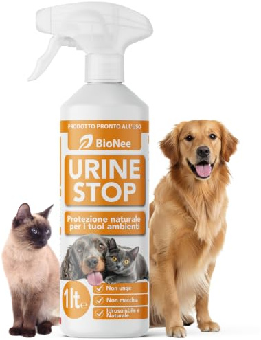 Bionee Urine Stop Spray natural para perros y gatos, 1 litro – Doble acción: desacostumbrante a los cítricos + elimina olores – Listo para usar, no mancha, seguro para ambientes interiores y