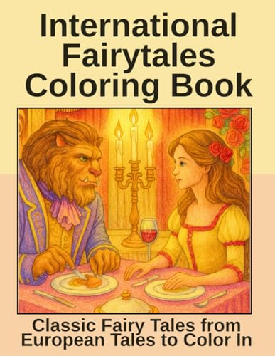International Fairy Tales Coloring Book. 36 Classic Fairytales to Color in.: For Adults and Children, featuring French, English, Russian and Norwegian ... Fun! Princesses, Witches, Wolves and Magic!