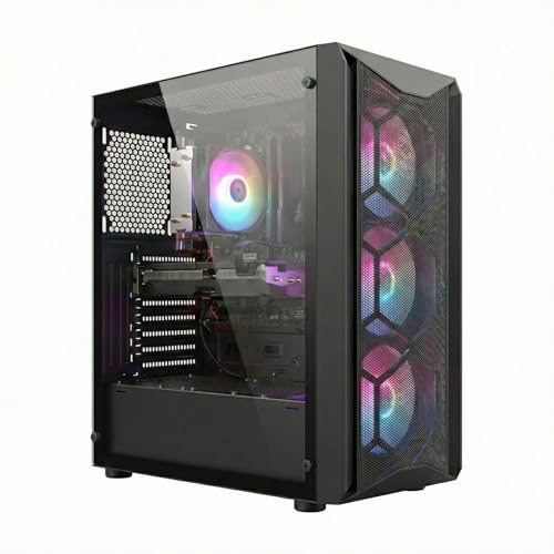 STGsivir PC Gamer Fixe, Computer Gaming, GeForce RTX 3060 12GB GDDR6, Ryzen 5 5500 fino a 4.2GHz,16GB DDR4 RAM, 512GB SSD, WiFi 6, BT 5.0, Ventilatore RGB x3, Windows11 Pro