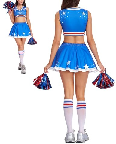 Girls Cheerleading Outfit - Breathable Elastic Colorful Sexy Fancy Dress | Women Cosplay Cheer Uniform | for Women Daughter Girlfriend Girls Youth Teens