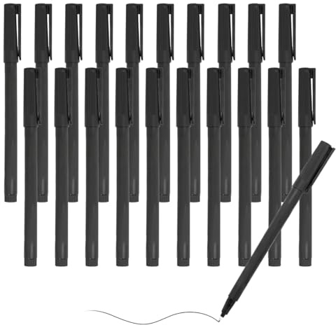 30 Piezas 0,6mm Rotulador Permanente Negro Punta Fina, Resistentes al Agua