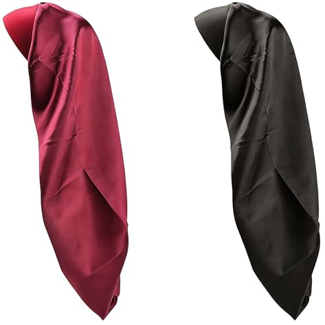 Cagrin 2 Bonnets Longs en Satin pour Cheveux Longs, Bonnet de Nuit