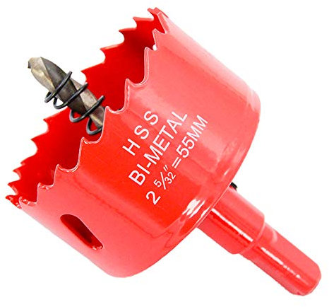 Corona 55mm,Sierra de corona de M42 HSS LAIWEI para taladrar agujeros en madera, cartón yeso, perfiles de aluminio, PVC y otros materiales