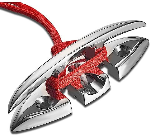 Niciksty Bootsklampe Edelstahl, Anlegeklampen für Boote Marine Boat Flip Up 152mm Klappklampe Dock Femacher KlampeDeck Seil Klampe für Marine Yacht
