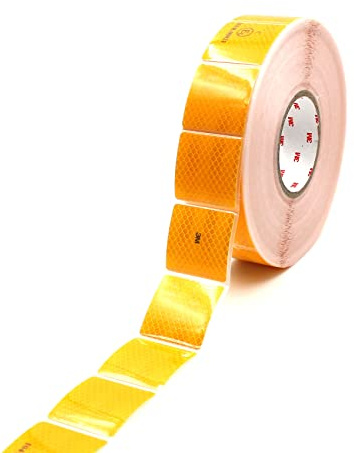 Finest Folia Diamond Grade 997S Marcado de Contorno segmentado para estructuras de Lona para remolques de Camiones, Cinta Reflectante de 52 mm (15 Metros, Amarillo)