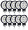 RIGIDON 10 Pcs LED Arbeitsscheinwerfer, 3.2 Zoll 42W Rund LED Scheinwerfer 12V 24V Mini Rückfahrscheinwerfer Auto Offroad Beleuchtung für SUV ATV Traktor LKW 4x4, 6000K Nebelscheinwerfer