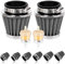 Swpeet Lot de 2 filtres à air de 42 mm pour moto avec 2 filtres à carburant de rechange universels pour VTT, moto tout-terrain, scooter de 50 cc, 110 cc, 125 cc, 150 cc, 200 cc (noir)
