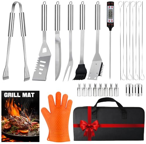 Stainless Steel Kitchen Utensils & BBQ Set 28Pcs Professional Cooking Tools