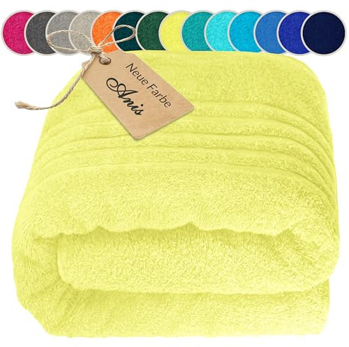 Lashuma Frottee Handtuch Sauna Grün, London XXL Badetuch - Duschhandtuch groß 100x200 cm