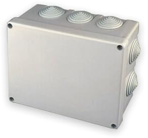 Caja de conexión en superficie 230x180x85 mm, resistente y versátil, ideal para instalaciones eléctricas y distribuciones en espacios limitados.