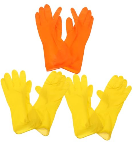 AUTSUPPL 3paare Küchenhandschuhe Aus Latex Für Geschirrspülung Wiederverwendbare Reinigungshandschuhe Mit Griffiger Oberfläche Für Effizientes Spülen