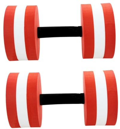 BUGUUYO 2 Pièces Haltères Flottants EVA pour Exercice Aquatique Haltère Piscine Rouge Résistant pour Fitness Yoga et Aérobic Aquatique Flottabilité Renforcée et Matériau