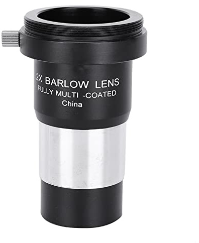 Lente de Aumento 2X, Lente Barlow, Lente Ocular de telescopio con Interfaz de 1,25 Pulgadas, Vidrio óptico Multicapa para visualización de Alta definición, Accesorio de telescopio